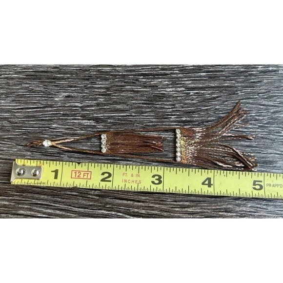 Vintage Copper Rose Gold Long Tassle Multi Start and Dangle Earrings White Stone - Picture 8 of 8